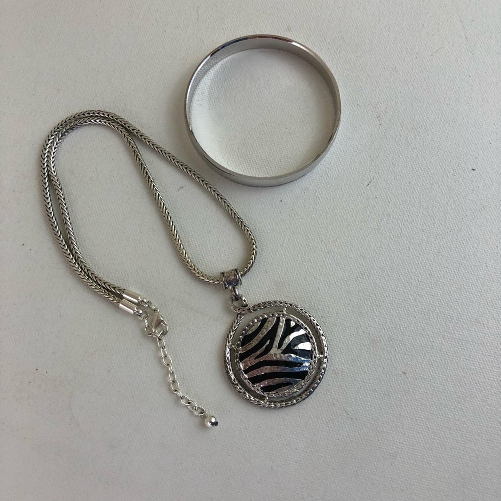 Trifari Silver Bracelet & Necklace
